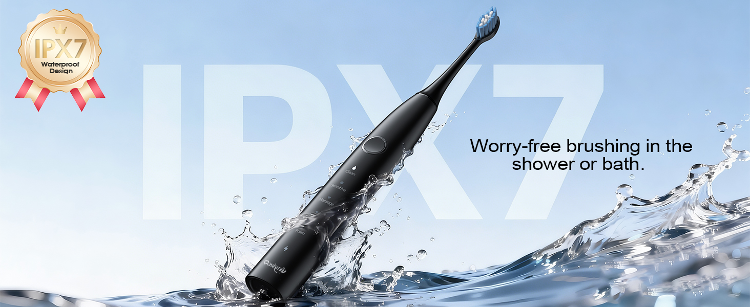 IPX7 Waterproof Sonic Toothbrush