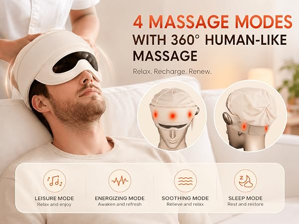 4 massage modes and 5 air chambers mimic a real-person massage