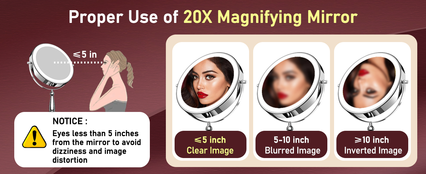 lighted makeup mirror with magnification