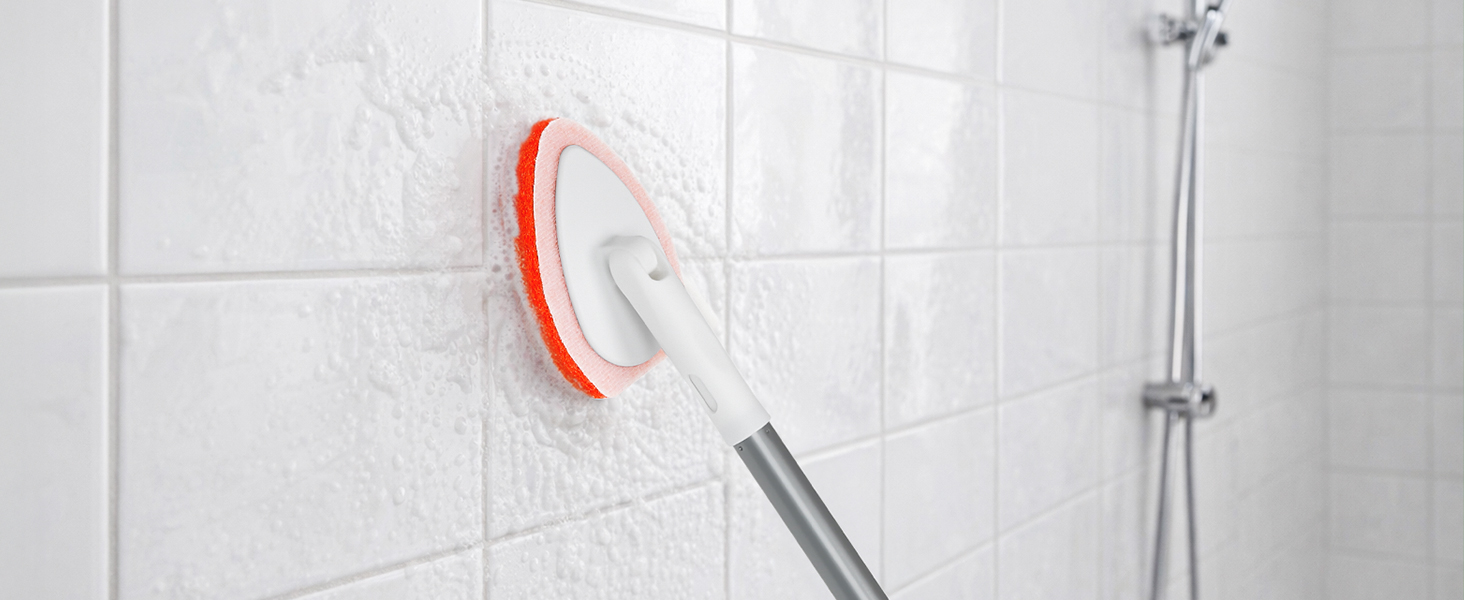 Tile Wall scrub brush with handle