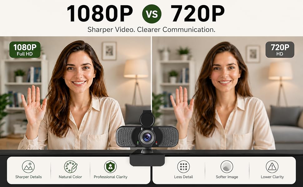 1080P webcam with microphone