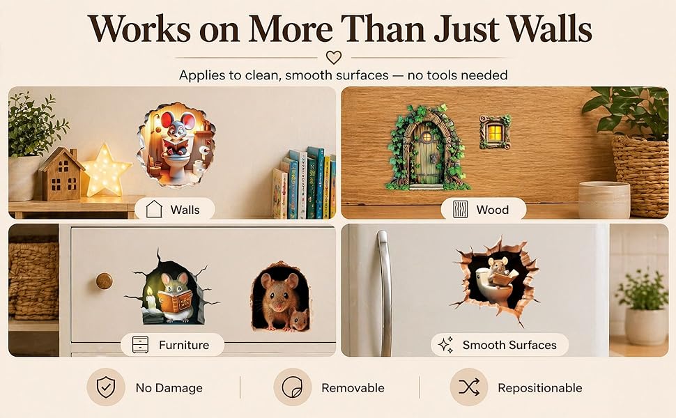 Works on more than just Walls Sticker Application Examples
