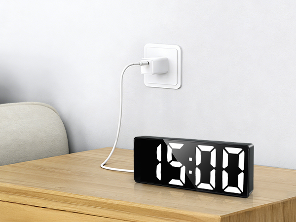 WHITE DIGITAL CLOCK