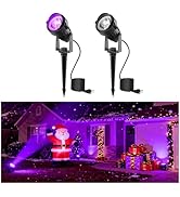 L LOHAS LED Christmas Spotlight Outdoor, Purple Halloween Spot Lights for Yard, Auto On/Off 5W 12...