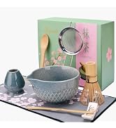 Joyscale Matcha Whisk Set, Ceramic Matcha Bowl with Spout 8 Pcs Matcha Kit Set(Sapphire Blue) for...