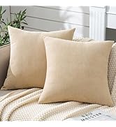 GAWAMAY Decorative Square Throw Pillow Covers 18"x18" Inch Set of 2, Super Soft Chenille Pillows ...