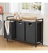 Kitstorack Laundry Hamper with Shelf - Laundry Basket Organizer with 3 Pull-Out Removable Bags La...