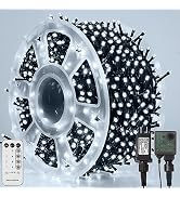 LJLNION 1000LED Christmas Lights, Extra Long 328FT Xmas Green Wire Fairy String Lights Plug in Ou...