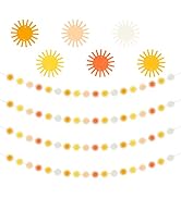 G1ngtar Boho Sun Garland Felt Artificial First Trip Around The Sun String Banner Hippie Boho Mute...