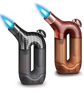 Laffizz 2 Pack Torch Lighter Single Jet Flame Refillable Butane Lighter Windproof Gas Torch Light...