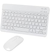 Bluetooth Wireless Keyboard and Mouse Combo,Ultra-Slim Ergonomic Small Rechargeable Bluetooth Key...