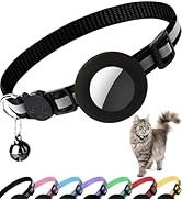 Dgerp Airtag Cat Collar Breakaway, Reflective Kitten Collar with Apple Air Tag Holder and Bell fo...