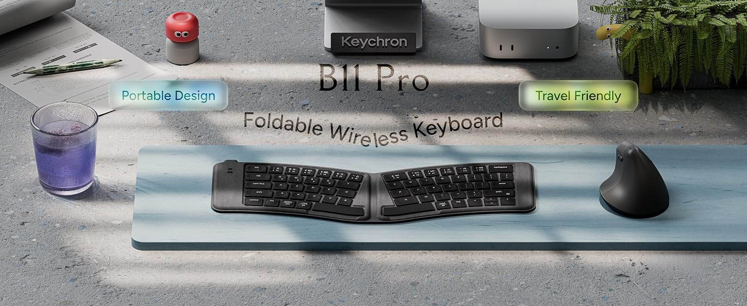 Keychron B11 Pro Ultra-Slim Wireless Foldable Keyboard