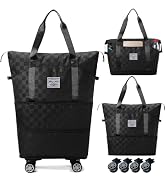 Expandable Foldable Duffel Bag Suitcases,Detachable Rolling Wheels,Rolling Duffle Bag with Wheels...
