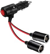 Herfair Car Cigarette Lighter Splitter,2-Socket Cigarette Lighter Adapter Extension Plug Cord Pow...