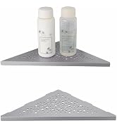 WELLUP Brushed Nickel 10’’ Corner Shower Shelf Bathroom Shower Shelves, 2 Pack Triangular 304 Sta...