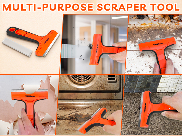 Multi-purpose window glass scraper