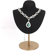 RQQM Necklace Display Stand For Selling Velvet Chain Jewelry Bust Holder Organizer With Stainless...