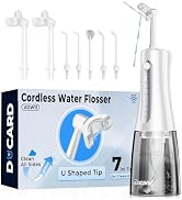 Cordless Water Flosser for Teeth, U-Shaped Flossing 360° Deep Clean, 5 Modes 7 Jet Tips for Adult...