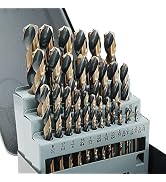 GMTOOLS 29Pcs Drill Bit Set, 135 Degree Tip High Speed Steel with Black and Gold Finish, Twist Jo...
