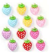 GOOZADA 12Pcs Strawberry Fridge Magnet, Cute Refrigerator Decorative Magnets,6 Colors Resin Straw...
