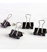 Coideal Extra Small Black Binder Clips 15mm Mini Metal Bull Paper Clips Clamp (60 Pack)