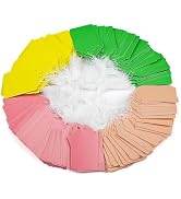 Uniclife 200 Pcs Price Tags with String Attached 1.8 Inch Writable Colored Hang Tag String Tags f...