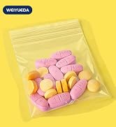 WEIYUEDA 3X3IN 1000 Counts Resealable Zip Bags, 3.94Mil Double-Sided Thickened Reusable Plastic S...