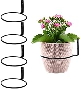 Wtiujhg 6 inch Flower Pot Holder Ring Wall Mounted Set of 4 Heavy Duty Metal Wall Plant Holder Pl...