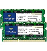 Timetec 16GB KIT(2x8GB) DDR3L/DDR3 1600MHz(DDR3L-1600) PC3L-12800 Non-ECC Unbuffered 1.35V/1.5V C...