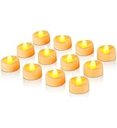 Raycare 24 Pack Tea Lights with Timer, 6H Timer Built-in, Flameless Battery Operated Tea Lights i...