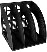SAYEEC Magazine Holder Sturdy Binder Holder Desk File Sorter Plastic File Folder Organizer Stand ...
