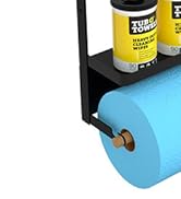 Paper Towel Holder with Shelf, 2-in-1 Magnetic Shelf, Heavy Duty Rustic Paper Towel Holder with 2...