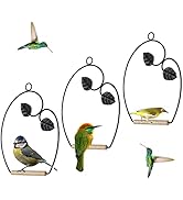 winemana Set of 3 Hummingbird Swings, Rust Resistant Metal Frame, Wooden Dowel, Attach to Bird Fe...