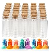 30 PCS Mini Glass Bottles, 10ml Small Glass Bottles, Vials Cork Stoppers, Spell Jars DIY Message ...