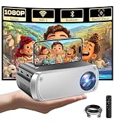 Mini Projector with Wi-Fi 6 and Bluetooth 5.4,Full HD 1080P Portable Projector Electric Focus,Pro...