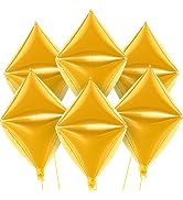 KatchOn, Golden Diamond Balloons Mylar - 22 Inch, 6 Pieces | Rhombas Gold Foil Balloons Bachelore...