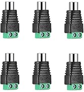 Iskueal RCA to AV Screw Terminal Connector, RCA Cable Audio Adapter,Phono RCA Female Jack Solderl...