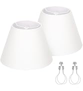 Small Lamp Shades Set of 2, White Lamp Shades for Table Lamps 5.5" Top x 10" Bottom x 6.6" High, ...