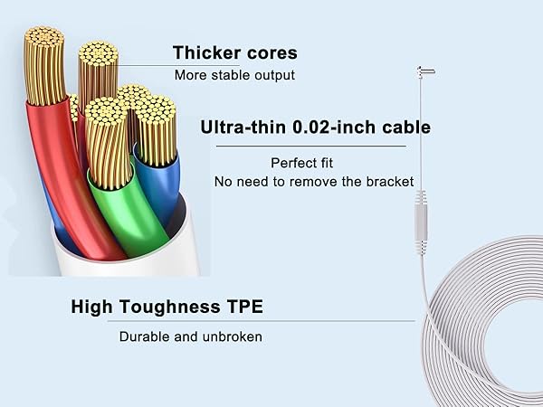 Power Adapter and 24.9ft/7.6m Type-C Power Charging Cable for Ring Battery Doorbell(2024 Release)