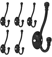 CBWLWJ 6 Pack Heavy Duty Wall Hooks for Hanging, Metal Coat Hooks Wall Mount, Easy to Install, Id...