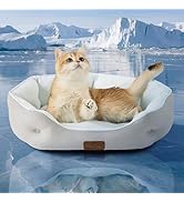 Bedsure Cooling Dog Beds for Small Dogs - Round Cat Beds for Indoor Cats, Washable Pet Bed for Pu...