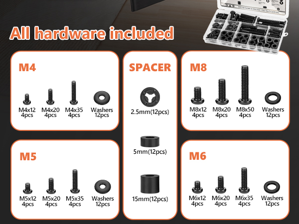 TV Mounting Hardware TV Mount Screws Kit
