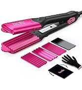 Terviiix Crimper Hair Iron with 4 Interchangeable Plates, Keratin & Argan Oil Infused Hair Crimpe...