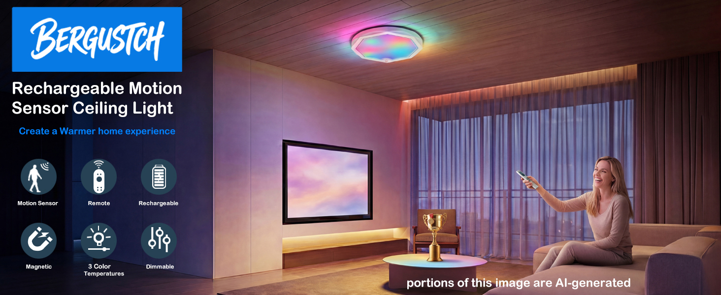 Rechargeable Motion Sensor Ceiling Light