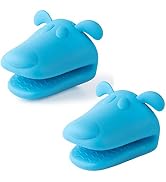 QTECLOR Mini Oven Mitts Gloves-BPA Free Silicone,Heat Resistant, Cooking Pinch Mitts Potholder fo...