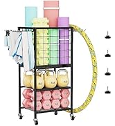 Weight Rack for Home Gym, Workout Equipment Storage Organizer, Home Gym Yoga Mat Storage Rack, We...