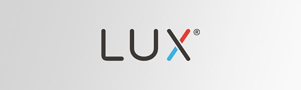 Lux brand logo thermostats for home and house