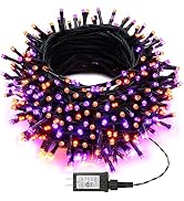 Joomer Orange Purple Halloween Lights, 174FT 500LED Plugin Non-Connectable | with 8 Modes Timer, ...