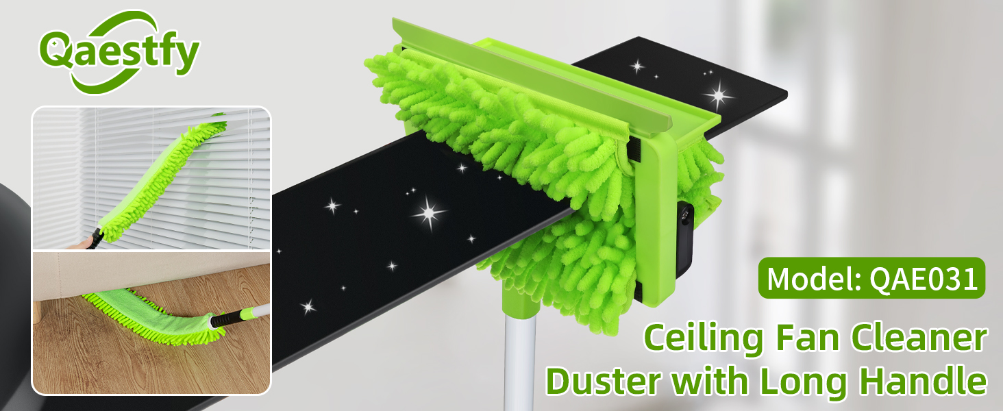 75'' / 193cm ceiling fan blade cleaner duster tool with long handle for cleaning without ladder